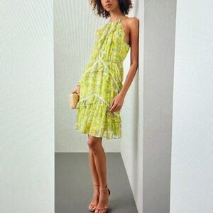 Marissa Webb dress Sz 0  Hourglass. Halter neckline. Sleeveless. Back zipper